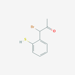 molecular formula C9H9BrOS B14052169 1-Bromo-1-(2-mercaptophenyl)propan-2-one 