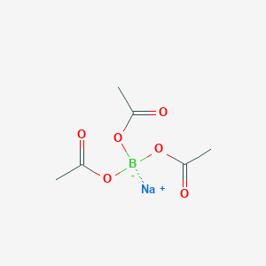 molecular formula C6H10BNaO6 B140522 硼酸根(1-), 三(乙酸根-κO)氢合-, 钠, (T-4)- CAS No. 56553-60-7