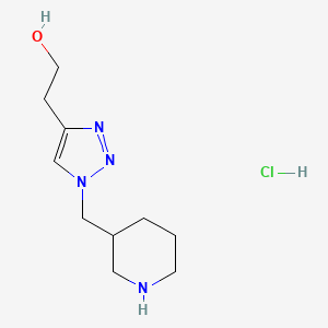 molecular formula C10H19ClN4O B1405223 2-[1-(Piperidin-3-ylmethyl)-1H-1,2,3-triazol-4-yl]ethan-1-ol hydrochloride CAS No. 1779125-24-4