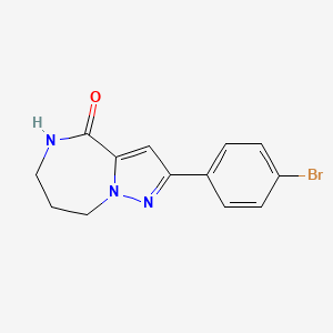 molecular formula C13H12BrN3O B14052257 2-(4-bromophenyl)-5,6,7,8-tetrahydro-4H-pyrazolo[1,5-a][1,4]diazepin-4-one 