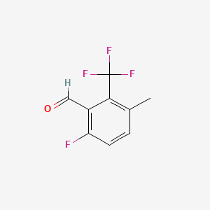 molecular formula C9H6F4O B1405226 6-Fluoro-3-methyl-2-(trifluoromethyl)benzaldehyde CAS No. 1373920-97-8