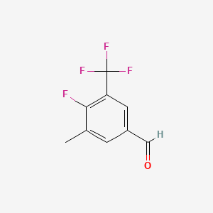 molecular formula C9H6F4O B1405227 4-Fluoro-3-methyl-5-(trifluoromethyl)benzaldehyde CAS No. 1373921-14-2