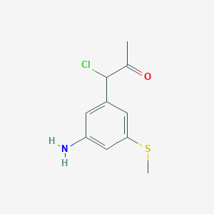 molecular formula C10H12ClNOS B14052274 1-(3-Amino-5-(methylthio)phenyl)-1-chloropropan-2-one 