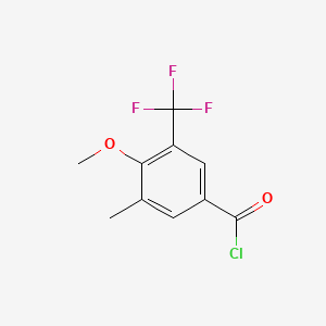 molecular formula C10H8ClF3O2 B1405228 4-甲氧基-3-甲基-5-(三氟甲基)苯甲酰氯 CAS No. 1431329-64-4