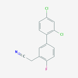 molecular formula C14H8Cl2FN B14052283 (2',4'-Dichloro-4-fluoro-biphenyl-3-yl)-acetonitrile 