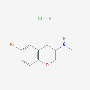 molecular formula C10H13BrClNO B14052323 (6-Bromo-chroman-3-yl)-methylamine hydrochloride 