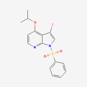 1H-Pyrrolo[2,3-b]pyridine, 3-iodo-4-(1-methylethoxy)-1-(phenylsulfonyl)-