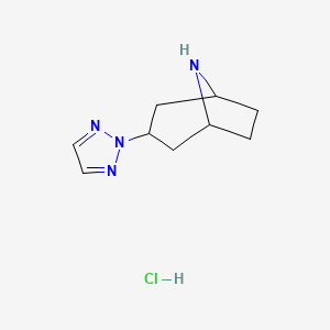 molecular formula C9H15ClN4 B1405236 (1R,5S)-3-(2H-1,2,3-triazol-2-yl)-8-azabicyclo[3.2.1]octane hydrochloride CAS No. 1820615-78-8