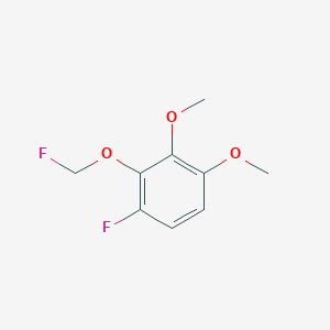 molecular formula C9H10F2O3 B14052433 1,2-Dimethoxy-4-fluoro-3-(fluoromethoxy)benzene 