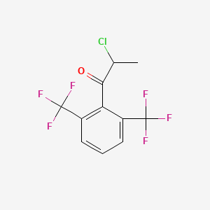 molecular formula C11H7ClF6O B14052448 1-(2,6-Bis(trifluoromethyl)phenyl)-2-chloropropan-1-one 