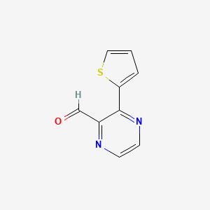 molecular formula C9H6N2OS B1405246 3-(噻吩-2-基)吡嗪-2-甲醛 CAS No. 1823582-42-8