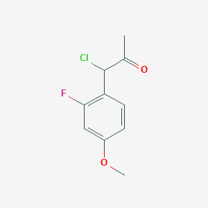 molecular formula C10H10ClFO2 B14052461 1-Chloro-1-(2-fluoro-4-methoxyphenyl)propan-2-one 