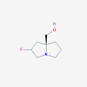 molecular formula C8H14FNO B14052491 [(8S)-2-fluoro-1,2,3,5,6,7-hexahydropyrrolizin-8-yl]methanol 