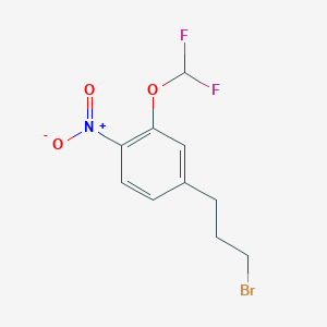 molecular formula C10H10BrF2NO3 B14052532 1-(3-Bromopropyl)-3-(difluoromethoxy)-4-nitrobenzene 