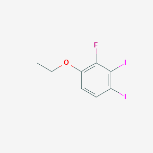 molecular formula C8H7FI2O B14052544 1,2-Diiodo-4-ethoxy-3-fluorobenzene 