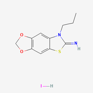 molecular formula C11H13IN2O2S B1405256 7-プロピル-[1,3]ジオキソロ[4',5':4,5]ベンゾ[1,2-d]チアゾール-6(7H)-イミン ヒドロヨージド CAS No. 2034156-94-8