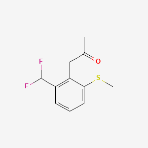 molecular formula C11H12F2OS B14052569 1-(2-(Difluoromethyl)-6-(methylthio)phenyl)propan-2-one 