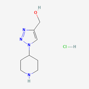 molecular formula C8H15ClN4O B1405259 [1-(piperidin-4-yl)-1H-1,2,3-triazol-4-yl]methanol hydrochloride CAS No. 1707580-45-7