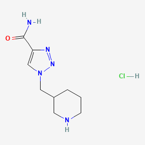 molecular formula C9H16ClN5O B1405262 1-(Piperidin-3-ylmethyl)-1H-1,2,3-triazole-4-carboxamide hydrochloride CAS No. 1713160-63-4