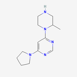 molecular formula C13H21N5 B1405263 4-(2-甲基哌嗪-1-基)-6-(吡咯烷-1-基)嘧啶 CAS No. 1713163-17-7