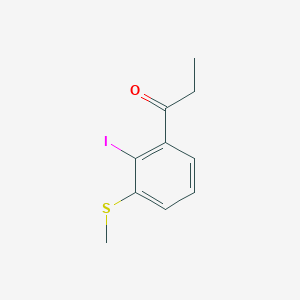 molecular formula C10H11IOS B14052642 1-(2-Iodo-3-(methylthio)phenyl)propan-1-one 