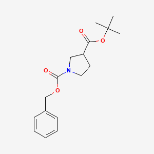 molecular formula C17H23NO4 B1405266 tert-Butyl 1-Cbz-pyrrolidine-3-carboxylate CAS No. 1820675-44-2