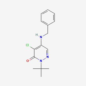 molecular formula C15H18ClN3O B14052681 5-(benzylamino)-2-(tert-butyl)-4-chloropyridazin-3(2H)-one 