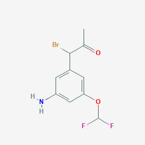 molecular formula C10H10BrF2NO2 B14052682 1-(3-Amino-5-(difluoromethoxy)phenyl)-1-bromopropan-2-one 