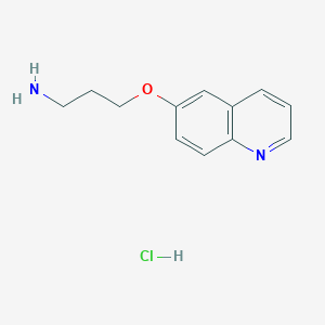 molecular formula C12H15ClN2O B1405269 3-(喹啉-6-氧基)丙-1-胺盐酸盐 CAS No. 1864059-61-9