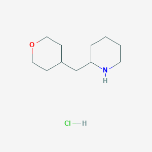 B1405270 2-((tetrahydro-2H-pyran-4-yl)methyl)piperidine hydrochloride CAS No. 1864058-25-2