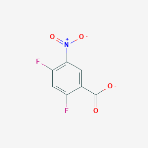 molecular formula C7H2F2NO4- B14052700 2,4-Difluoro-5-nitrobenzoate 