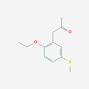 molecular formula C12H16O2S B14052713 1-(2-Ethoxy-5-(methylthio)phenyl)propan-2-one 