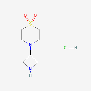 B1405274 4-(Azetidin-3-yl)thiomorpholine 1,1-dioxide hydrochloride CAS No. 1451390-46-7