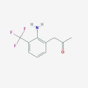 molecular formula C10H10F3NO B14052744 1-(2-Amino-3-(trifluoromethyl)phenyl)propan-2-one 