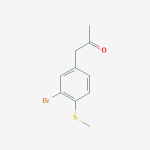 molecular formula C10H11BrOS B14052757 1-(3-Bromo-4-(methylthio)phenyl)propan-2-one 