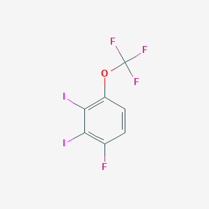 molecular formula C7H2F4I2O B14052758 1,2-Diiodo-3-fluoro-6-(trifluoromethoxy)benzene 