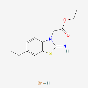 molecular formula C13H17BrN2O2S B1405276 氢溴酸 2-(6-乙基-2-亚氨基苯并[d]噻唑-3(2H)-基)乙酸乙酯 CAS No. 2034156-92-6