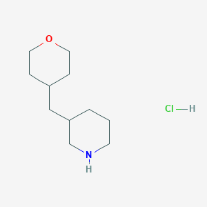 molecular formula C11H22ClNO B1405279 3-((四氢-2H-吡喃-4-基)甲基)哌啶盐酸盐 CAS No. 1864062-48-5