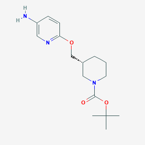 molecular formula C16H25N3O3 B14052812 (R)-tert-Butyl 3-(((5-aminopyridin-2-yl)oxy)methyl)piperidine-1-carboxylate 