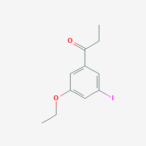 molecular formula C11H13IO2 B14052827 1-(3-Ethoxy-5-iodophenyl)propan-1-one 