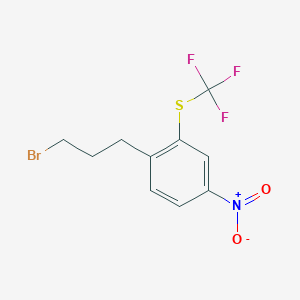 molecular formula C10H9BrF3NO2S B14052839 1-(3-Bromopropyl)-4-nitro-2-(trifluoromethylthio)benzene 