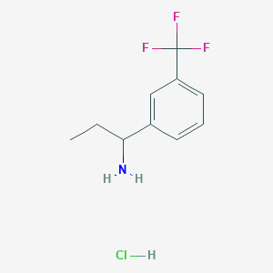 molecular formula C10H13ClF3N B1405286 1-(3-(三氟甲基)苯基)丙-1-胺盐酸盐 CAS No. 1864062-04-3