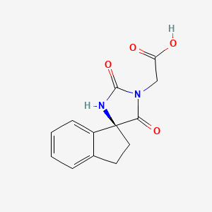 molecular formula C13H12N2O4 B14052869 (S)-2-(2,5-Dioxo-2',3'-dihydrospiro[imidazolidine-4,1'-inden]-1-yl)acetic acid 