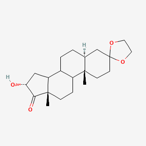 molecular formula C21H32O4 B14052885 (5S,10S,13S,16R)-16-hydroxy-10,13-dimethyltetradecahydrospiro[cyclopenta[a]phenanthrene-3,2'-[1,3]dioxolan]-17(2H)-one 