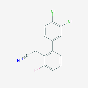 molecular formula C14H8Cl2FN B14052912 (3',4'-Dichloro-3-fluoro-biphenyl-2-yl)-acetonitrile 