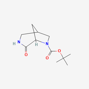 molecular formula C11H18N2O3 B1405297 叔丁基4-氧代-3,6-二氮杂双环[3.2.1]辛烷-6-羧酸酯 CAS No. 1432896-55-3