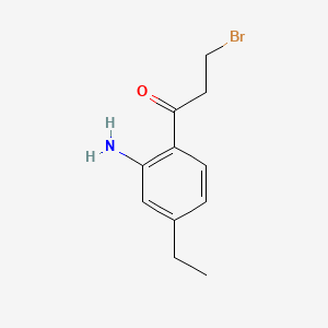 molecular formula C11H14BrNO B14052973 1-(2-Amino-4-ethylphenyl)-3-bromopropan-1-one 