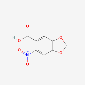 molecular formula C9H7NO6 B1405299 4-methyl-6-nitro-2H-1,3-benzodioxole-5-carboxylic acid CAS No. 861588-35-4