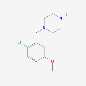 molecular formula C12H17ClN2O B14052993 4-Chloro-3-(piperazin-1-ylmethyl)phenol 