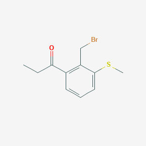 1-(2-(Bromomethyl)-3-(methylthio)phenyl)propan-1-one